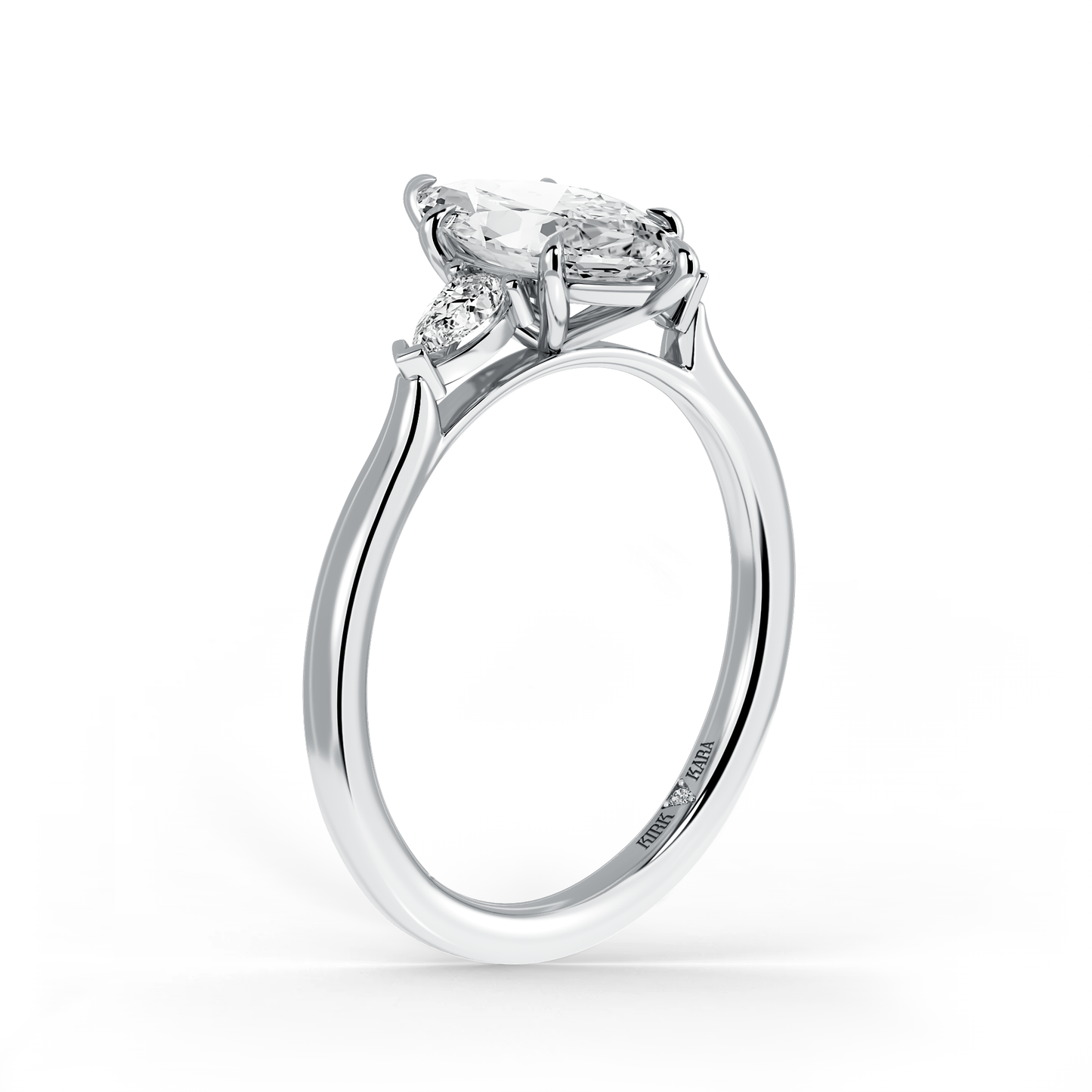 Preset Three Stone Marquise Lab Diamond Engagement Ring - Center Diamond Included