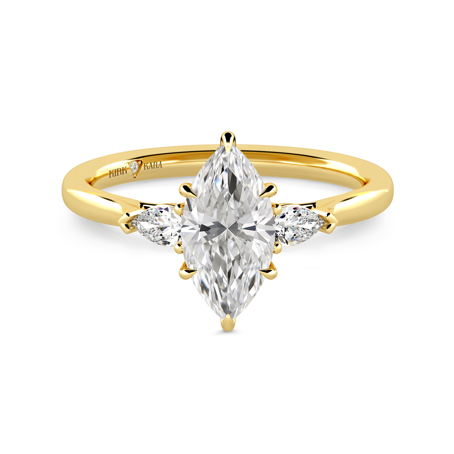 Preset Three Stone Marquise Lab Diamond Engagement Ring - Center Diamond Included