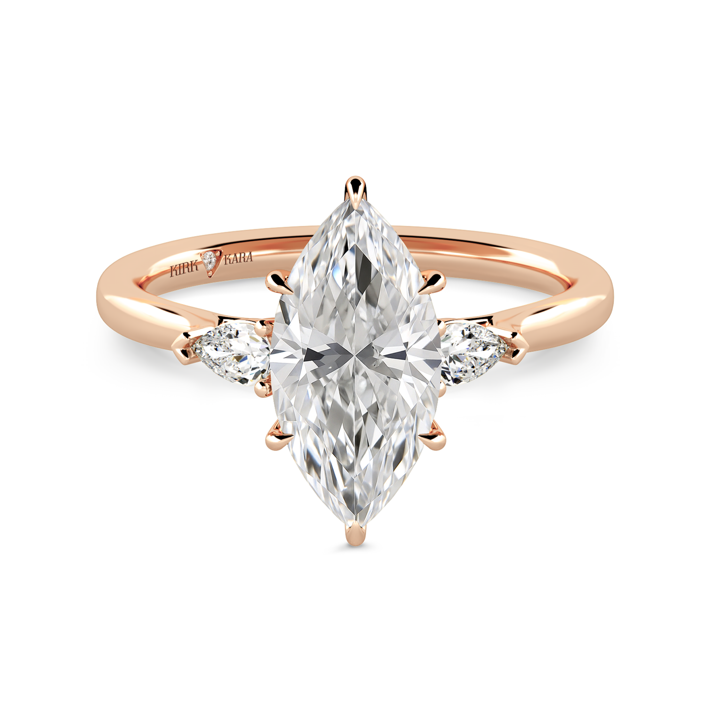 Preset Three Stone Marquise Lab Diamond Engagement Ring - Center Diamond Included