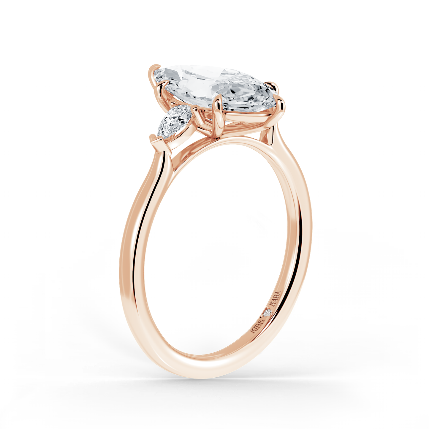 Preset Three Stone Marquise Lab Diamond Engagement Ring - Center Diamond Included
