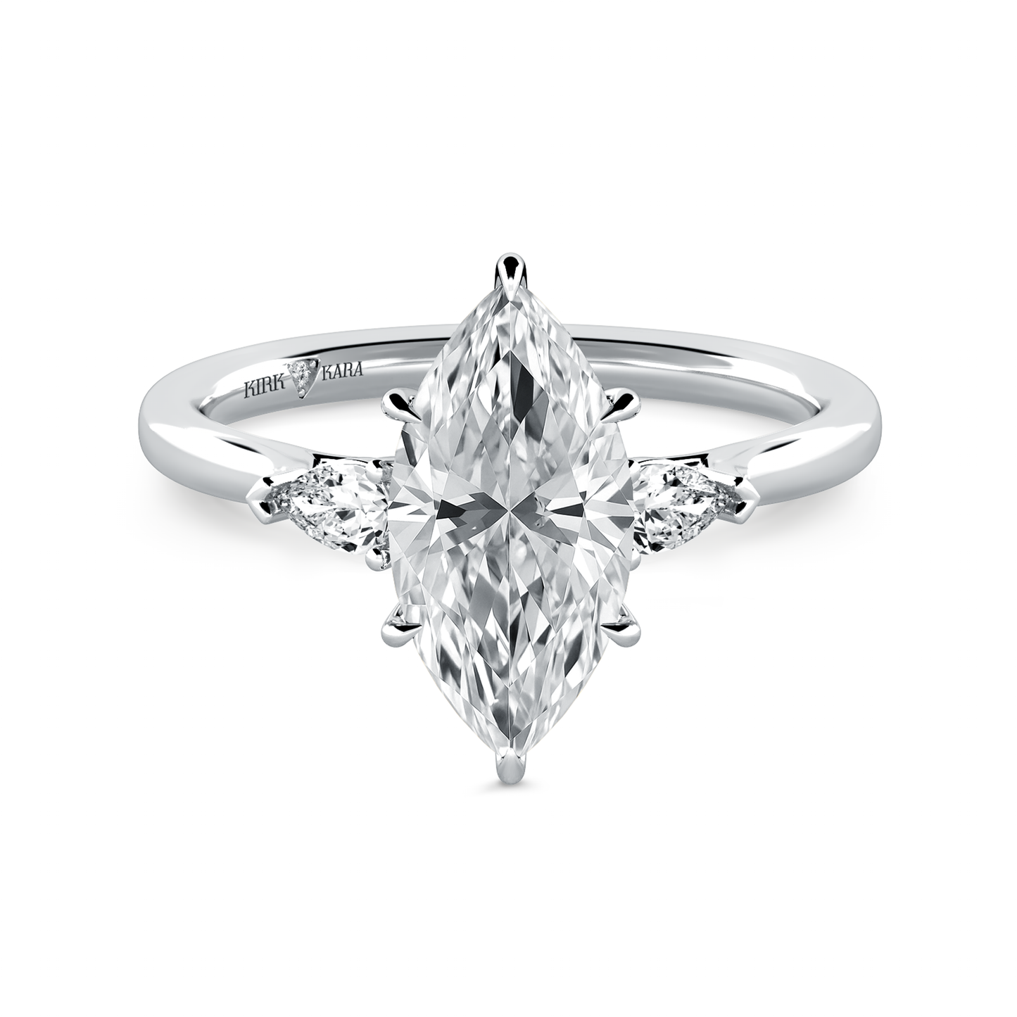Preset Three Stone Marquise Lab Diamond Engagement Ring - Center Diamond Included