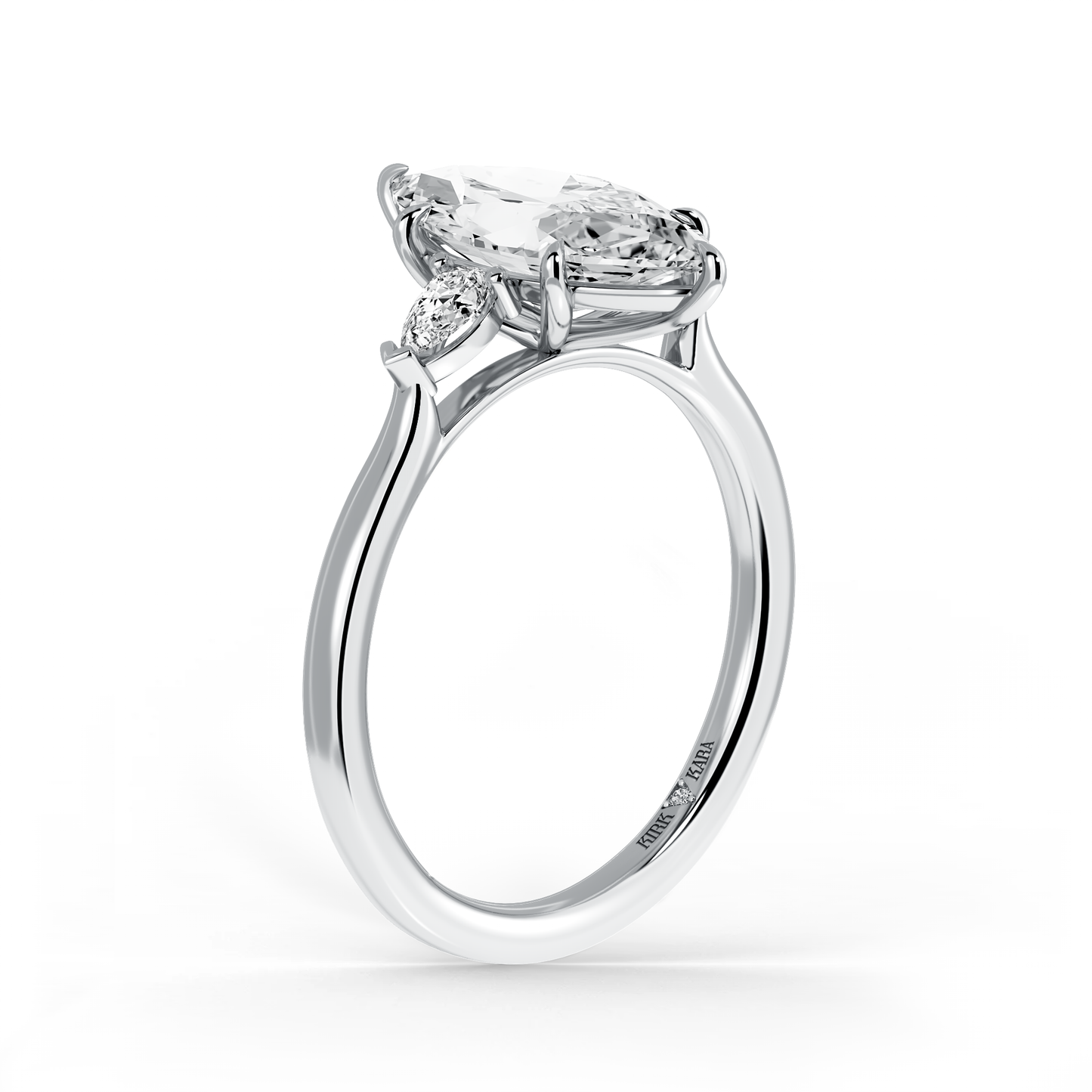 Preset Three Stone Marquise Lab Diamond Engagement Ring - Center Diamond Included