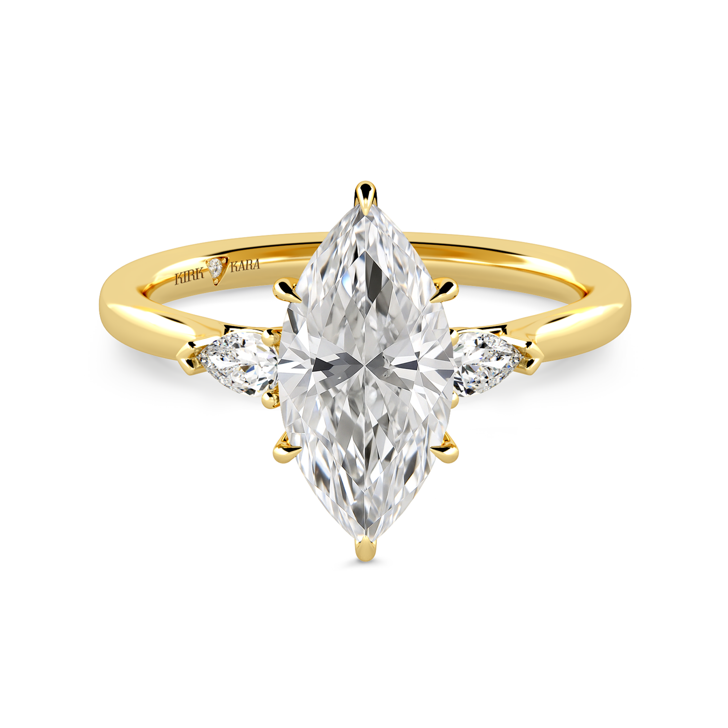 Preset Three Stone Marquise Lab Diamond Engagement Ring - Center Diamond Included