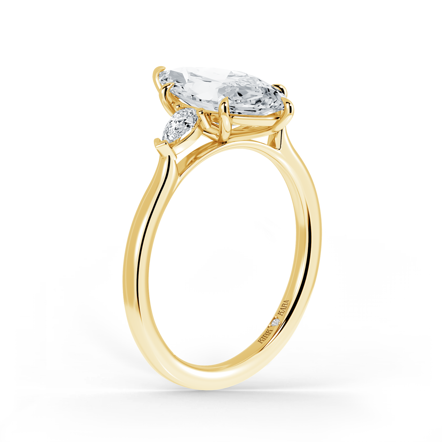Preset Three Stone Marquise Lab Diamond Engagement Ring - Center Diamond Included