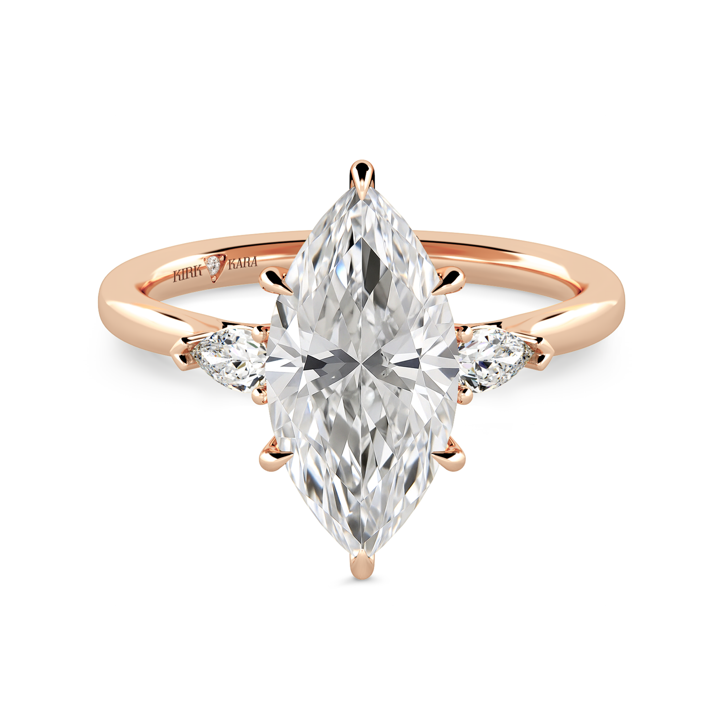 Preset Three Stone Marquise Lab Diamond Engagement Ring - Center Diamond Included