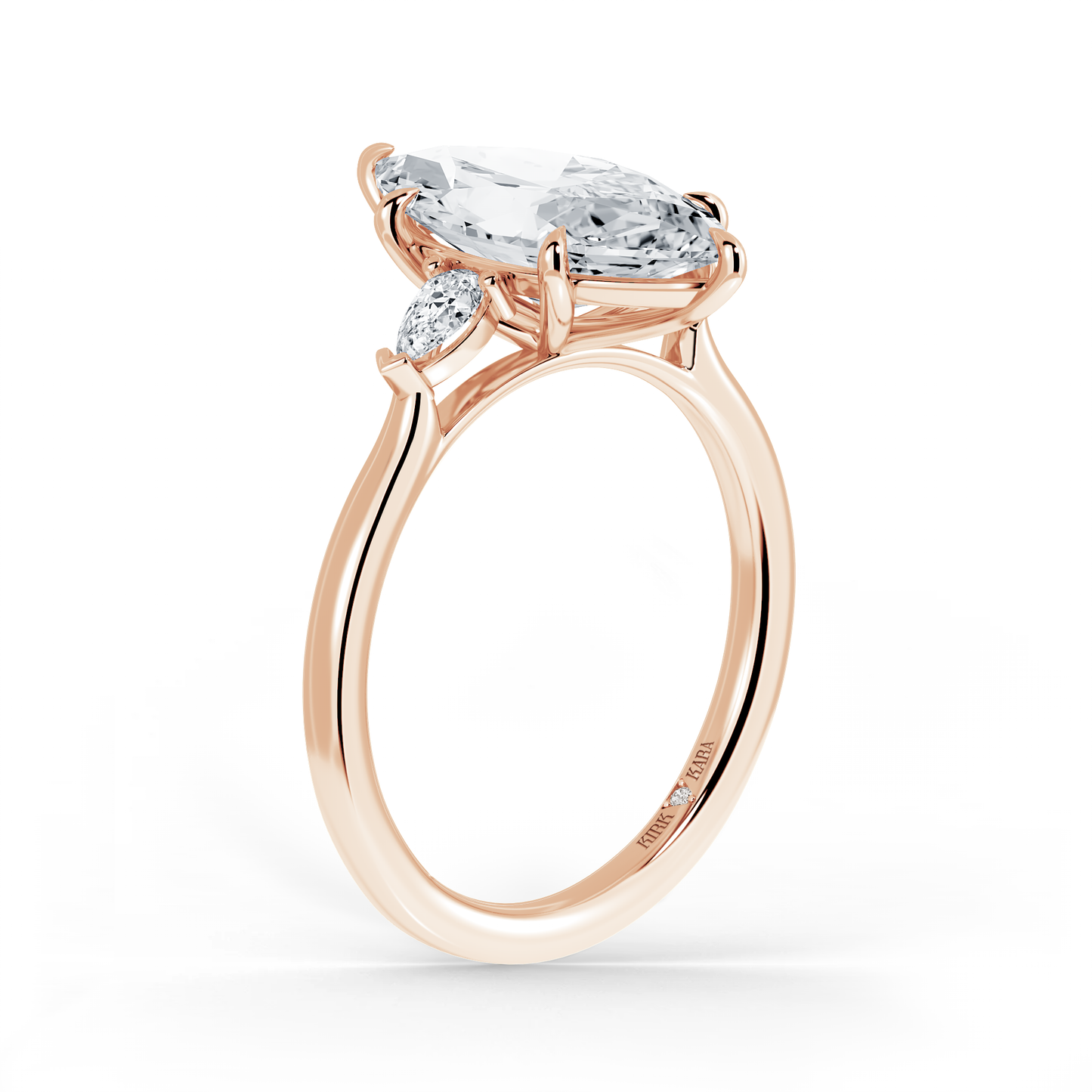 Preset Three Stone Marquise Lab Diamond Engagement Ring - Center Diamond Included