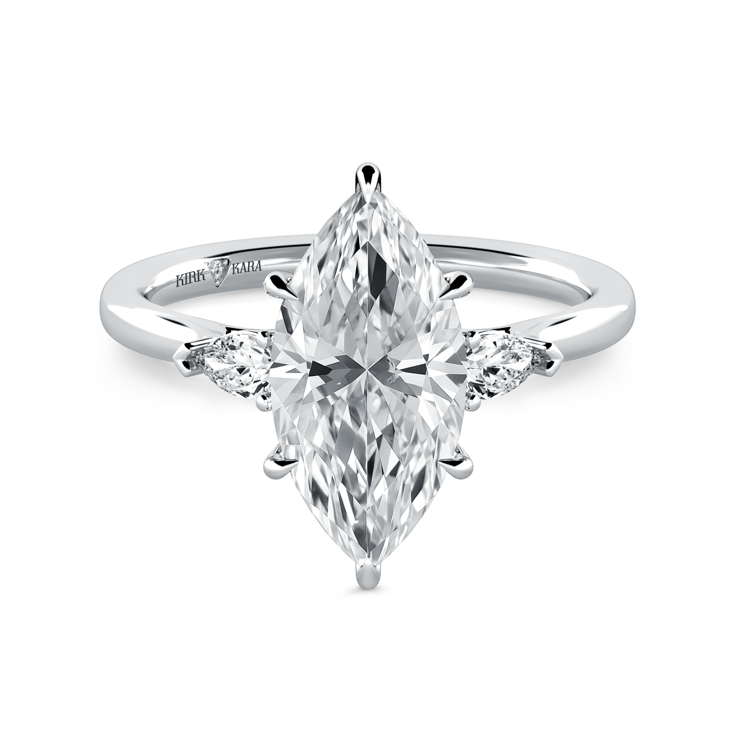 Preset Three Stone Marquise Lab Diamond Engagement Ring - Center Diamond Included