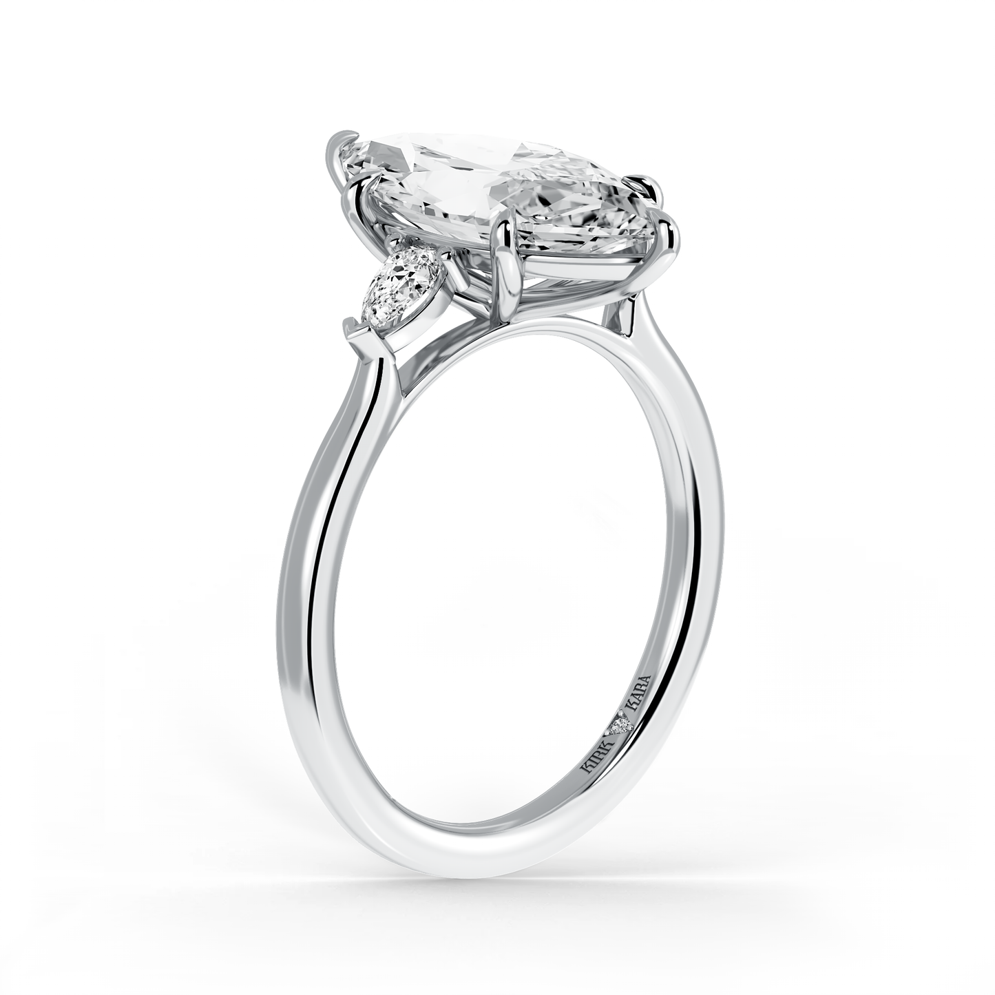 Preset Three Stone Marquise Lab Diamond Engagement Ring - Center Diamond Included