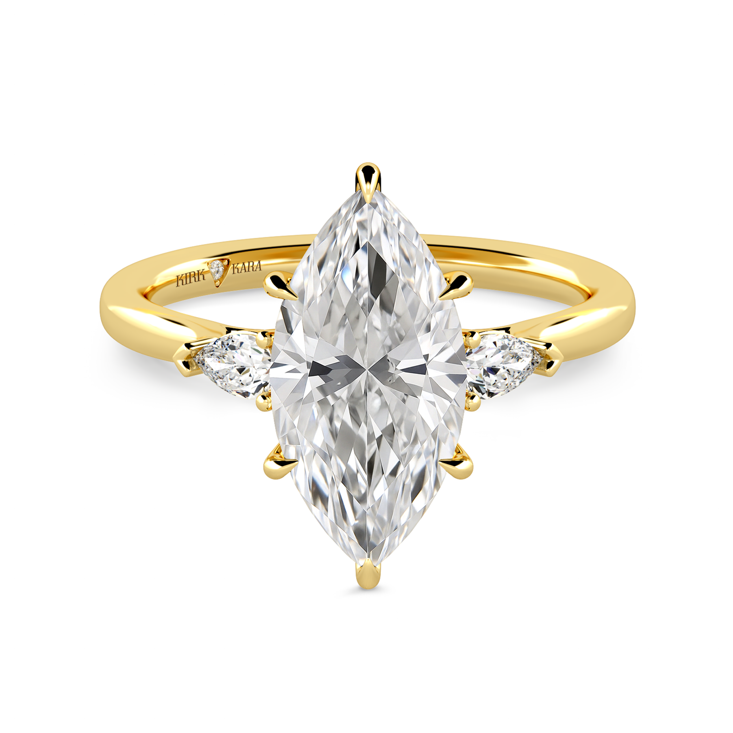 Preset Three Stone Marquise Lab Diamond Engagement Ring - Center Diamond Included