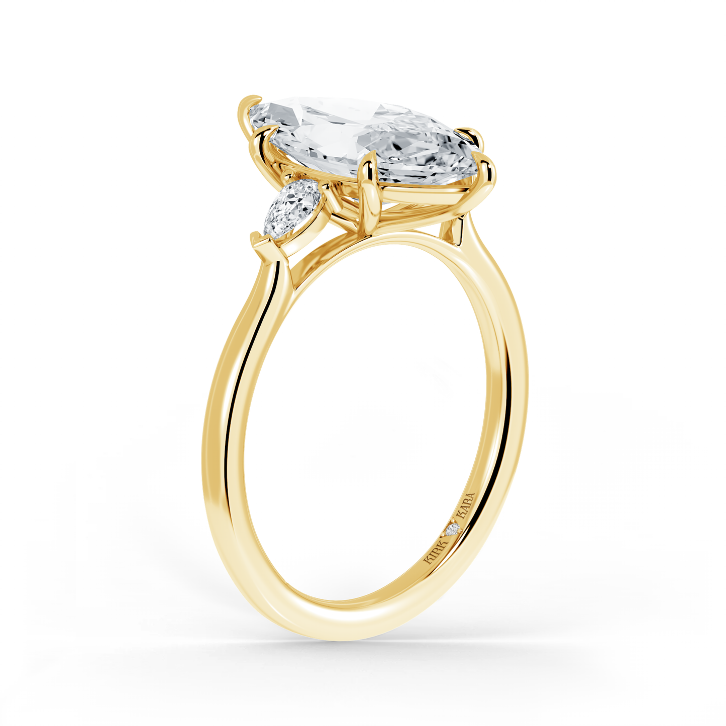 Preset Three Stone Marquise Lab Diamond Engagement Ring - Center Diamond Included