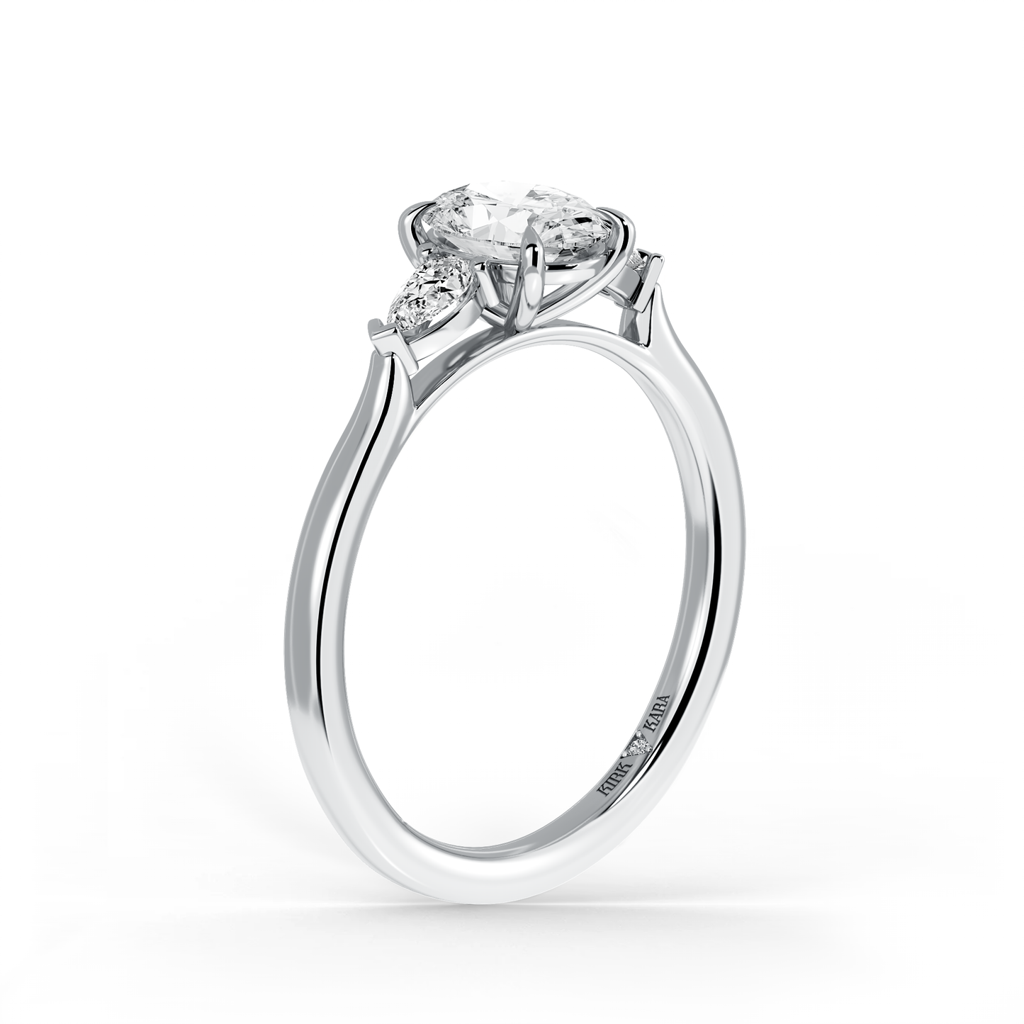 Preset Three Stone Oval Lab Diamond Engagement Ring - Center Diamond Included