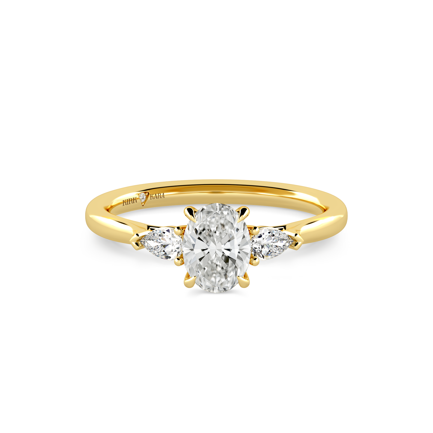 Preset Three Stone Oval Lab Diamond Engagement Ring - Center Diamond Included