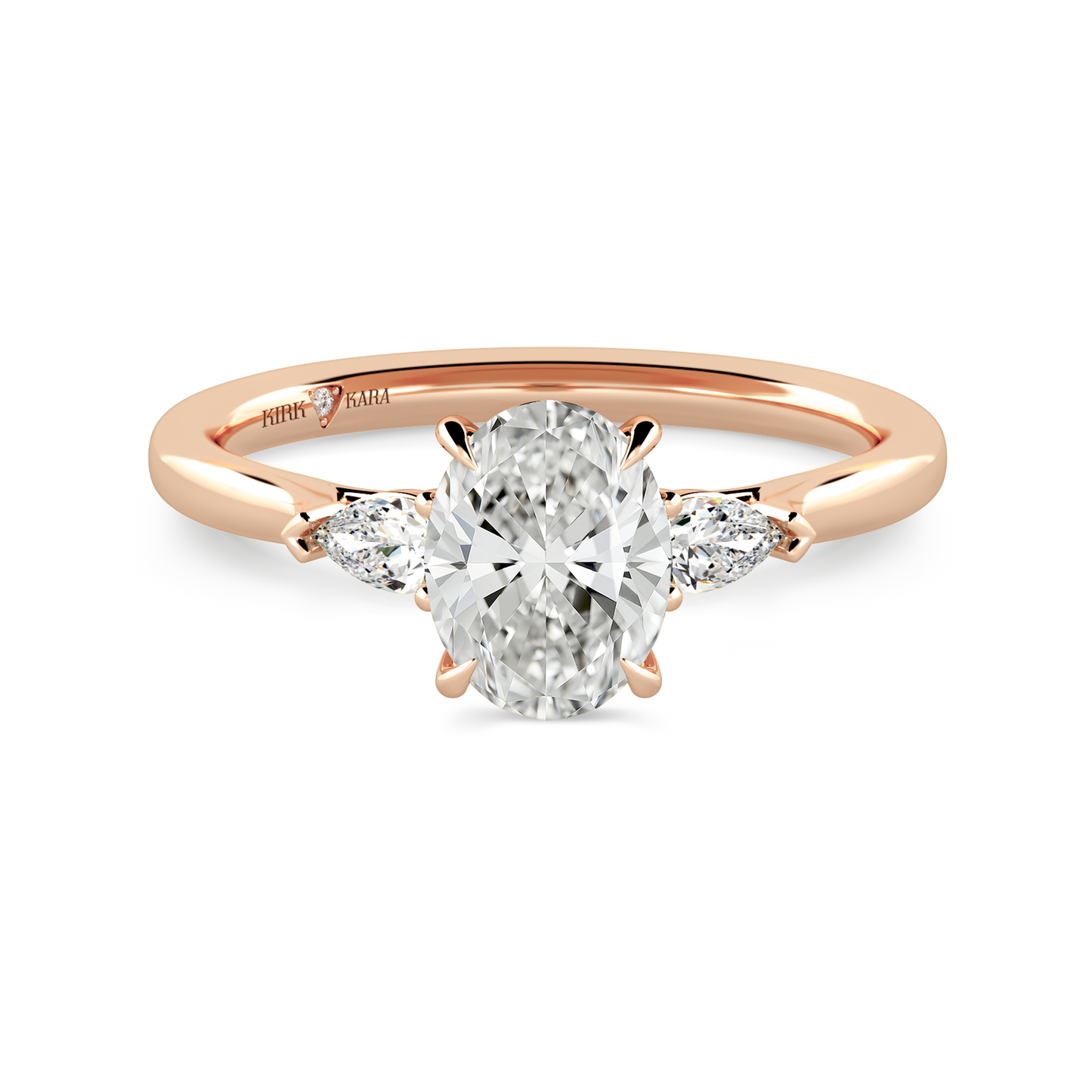 Preset Three Stone Oval Lab Diamond Engagement Ring - Center Diamond Included