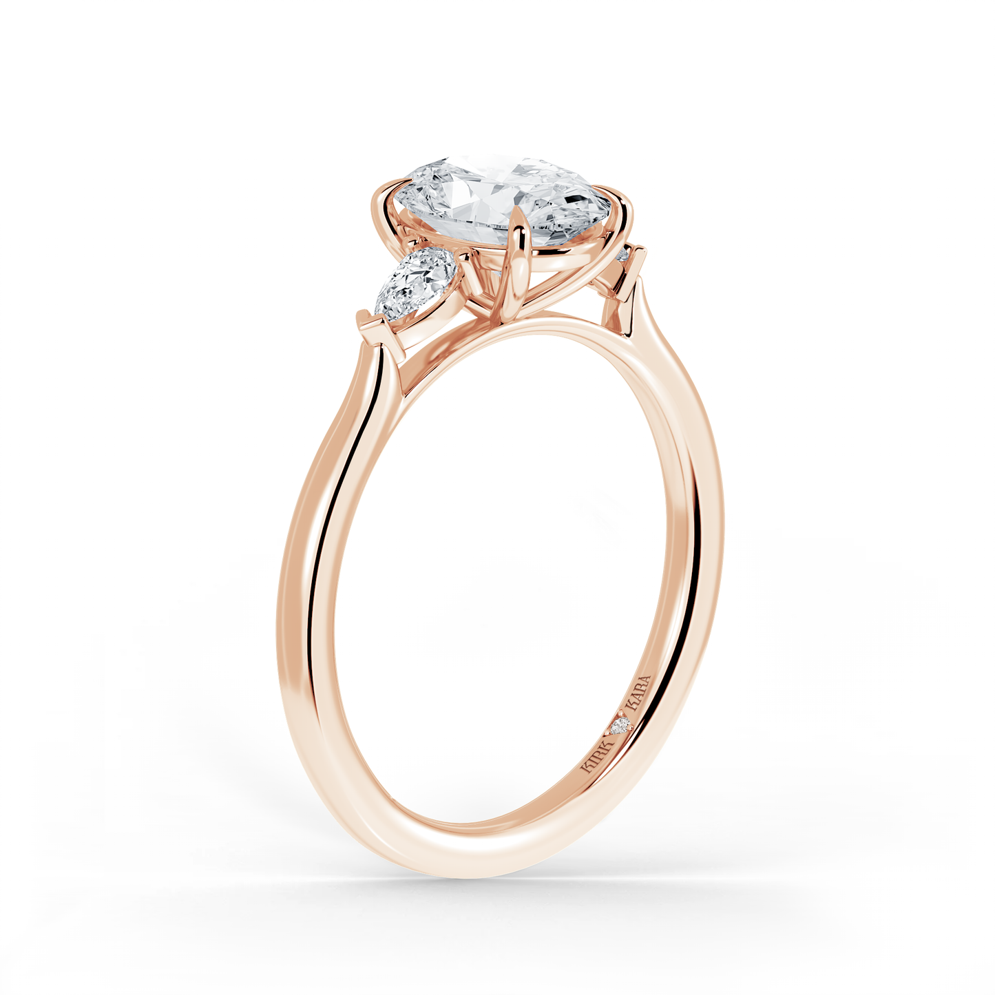 Preset Three Stone Oval Lab Diamond Engagement Ring - Center Diamond Included