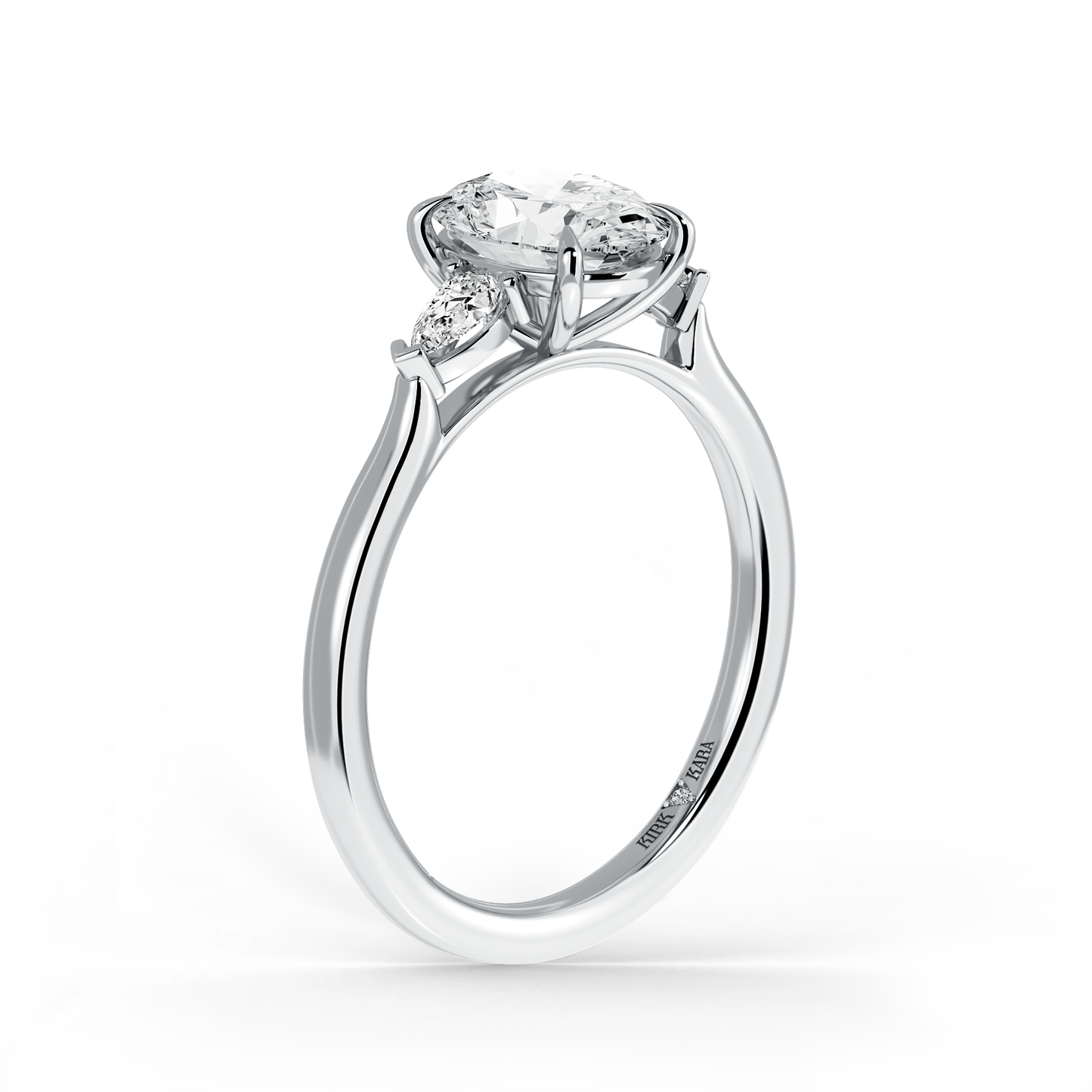 Preset Three Stone Oval Lab Diamond Engagement Ring - Center Diamond Included