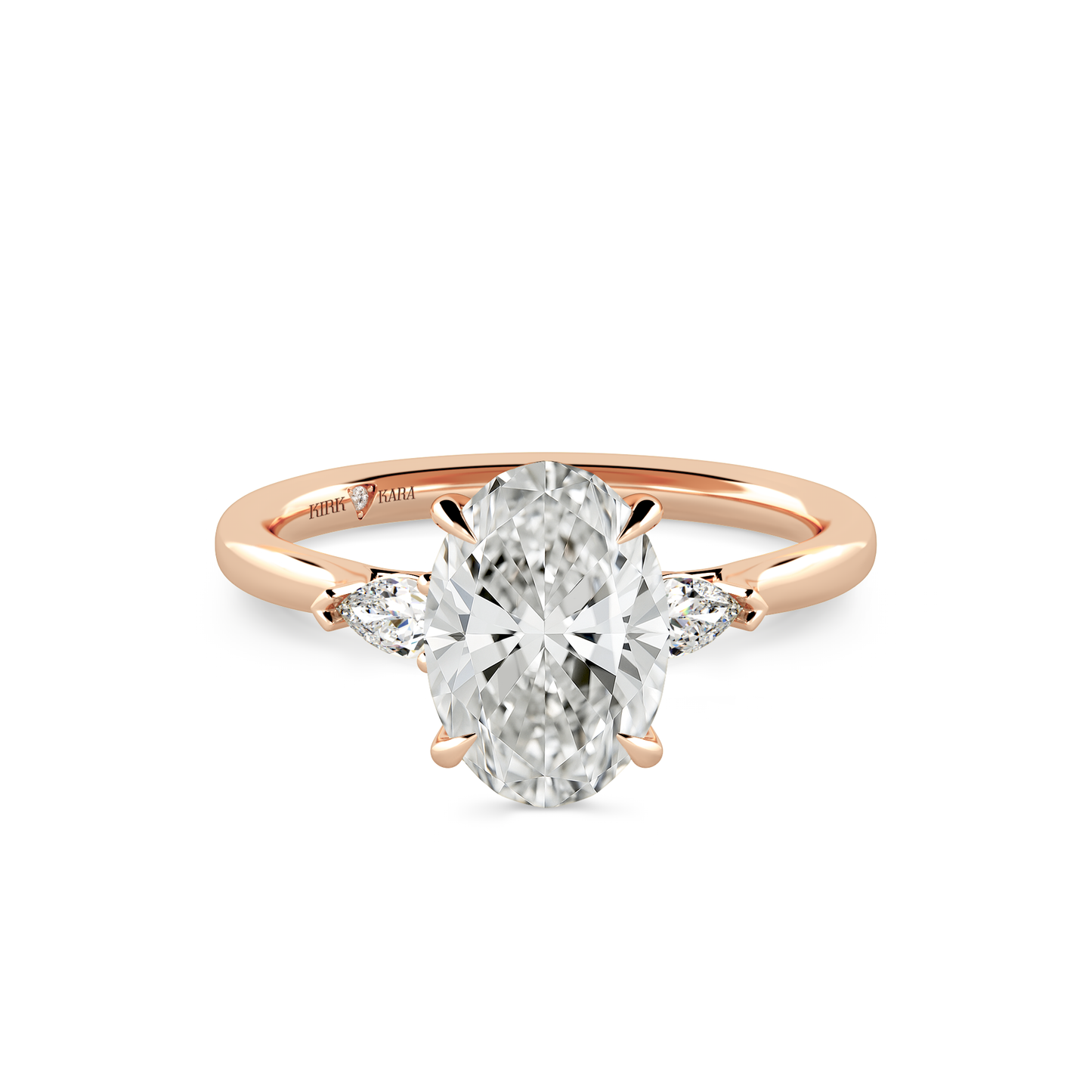 Preset Three Stone Oval Lab Diamond Engagement Ring - Center Diamond Included