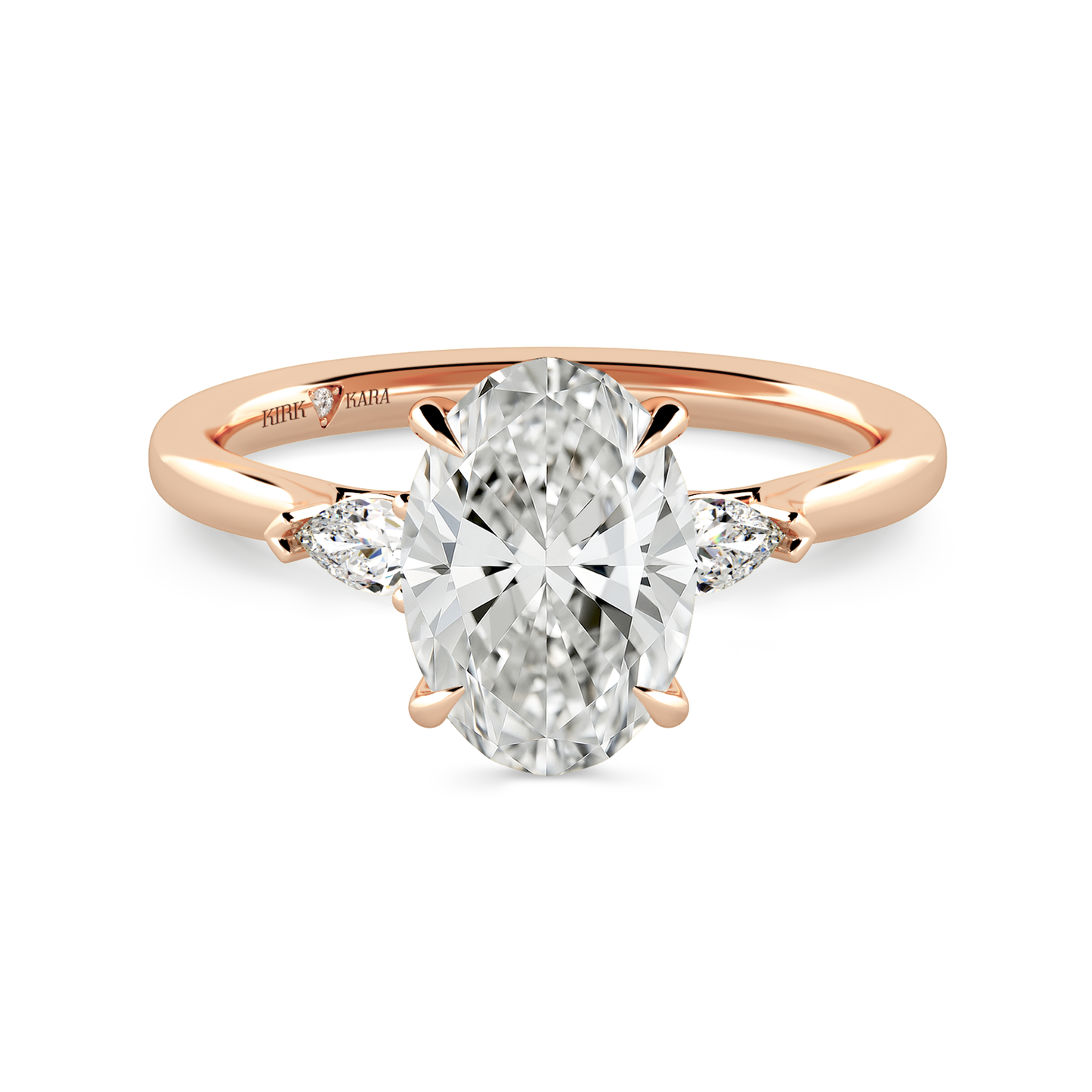Preset Three Stone Oval Lab Diamond Engagement Ring - Center Diamond Included