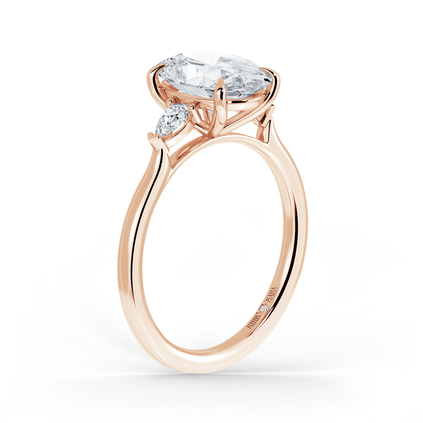 Preset Three Stone Oval Lab Diamond Engagement Ring - Center Diamond Included