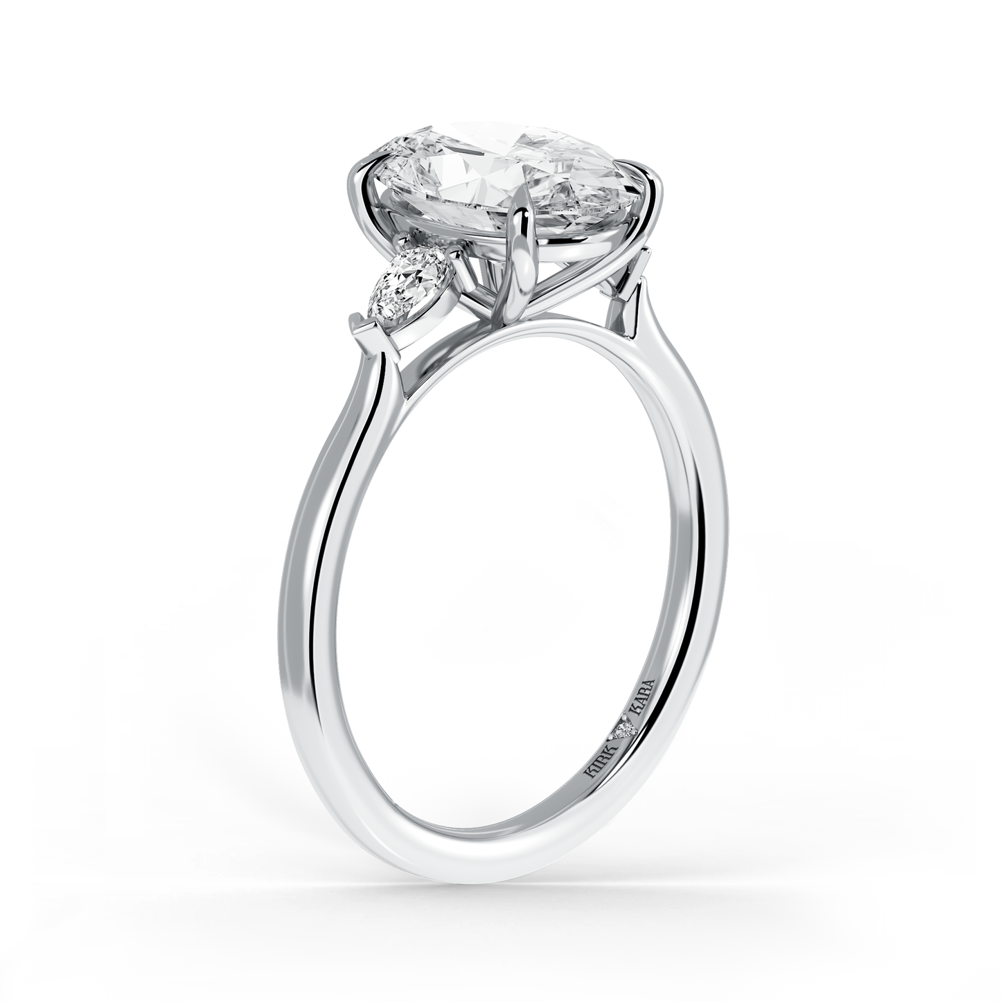 Preset Three Stone Oval Lab Diamond Engagement Ring - Center Diamond Included