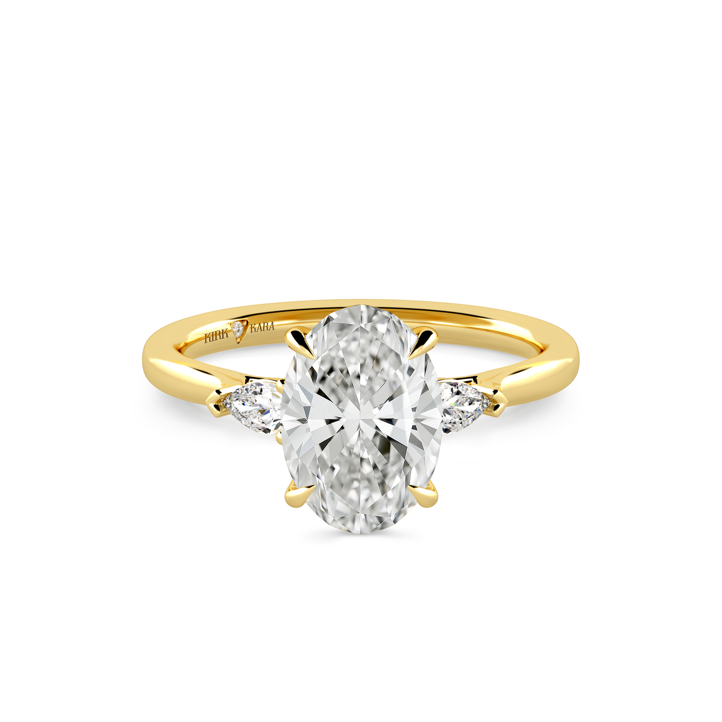 Preset Three Stone Oval Lab Diamond Engagement Ring - Center Diamond Included