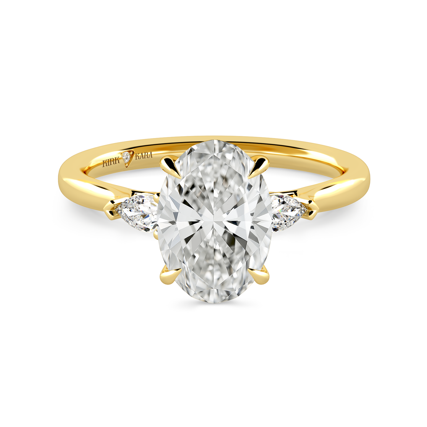 Preset Three Stone Oval Lab Diamond Engagement Ring - Center Diamond Included