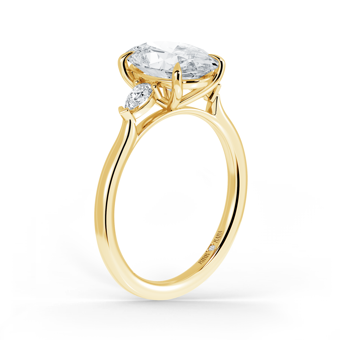 Preset Three Stone Oval Lab Diamond Engagement Ring - Center Diamond Included