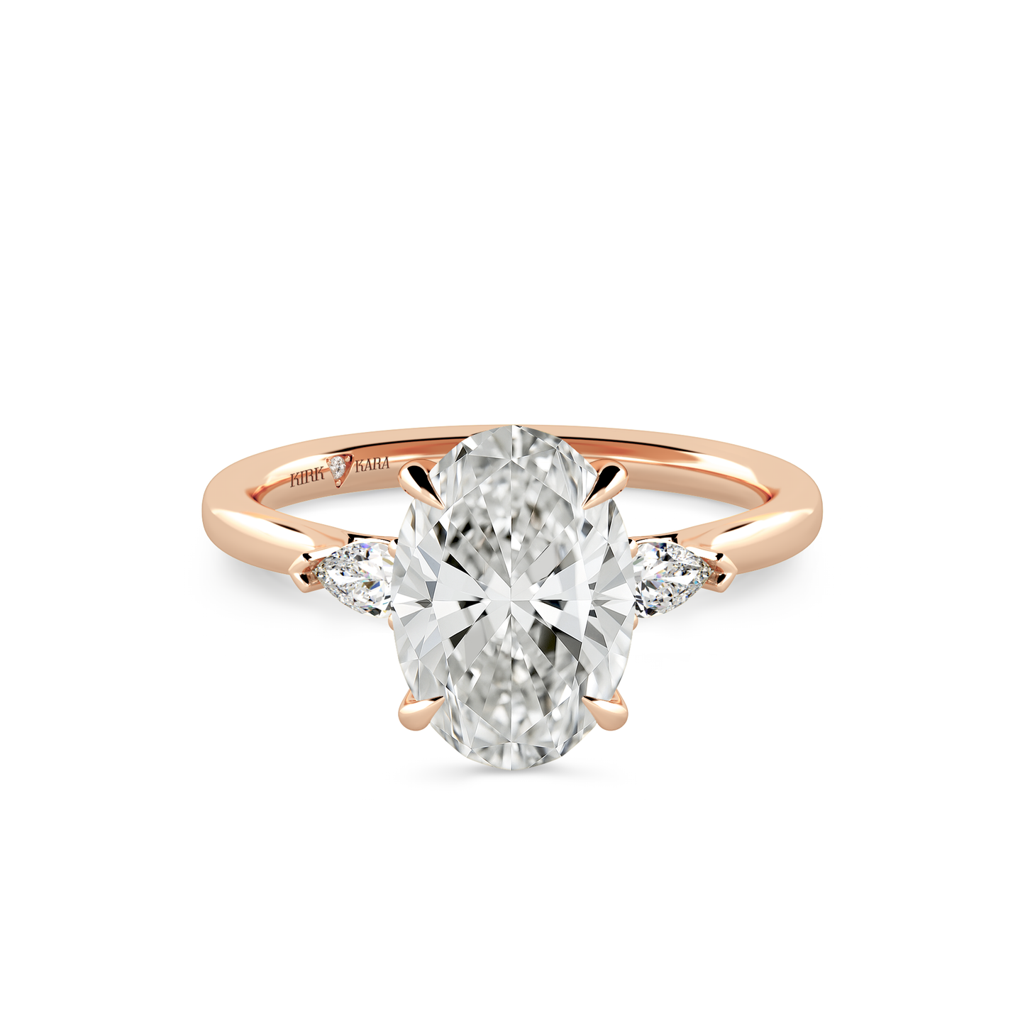 Preset Three Stone Oval Lab Diamond Engagement Ring - Center Diamond Included