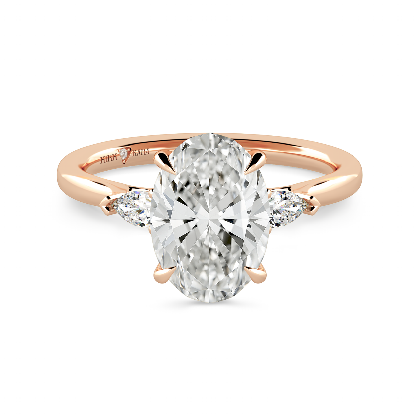 Preset Three Stone Oval Lab Diamond Engagement Ring - Center Diamond Included