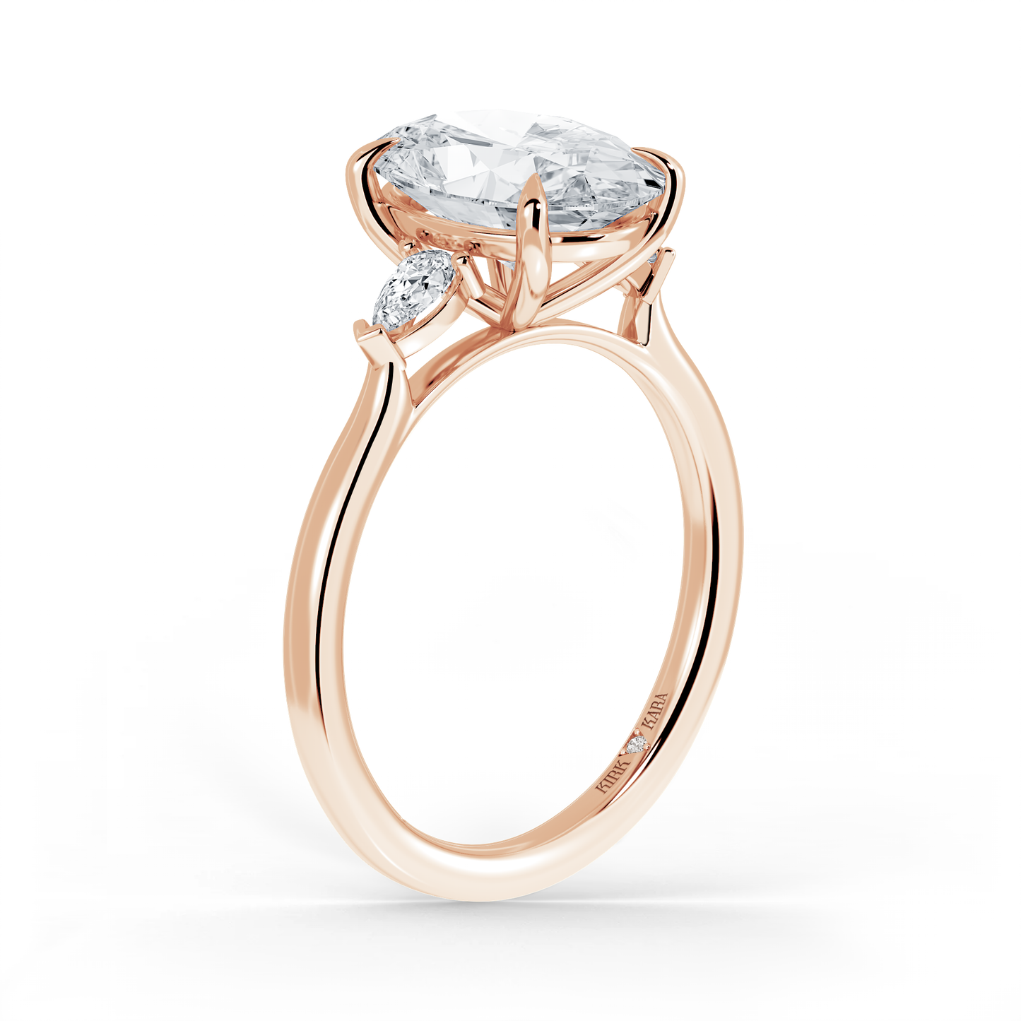 Preset Three Stone Oval Lab Diamond Engagement Ring - Center Diamond Included