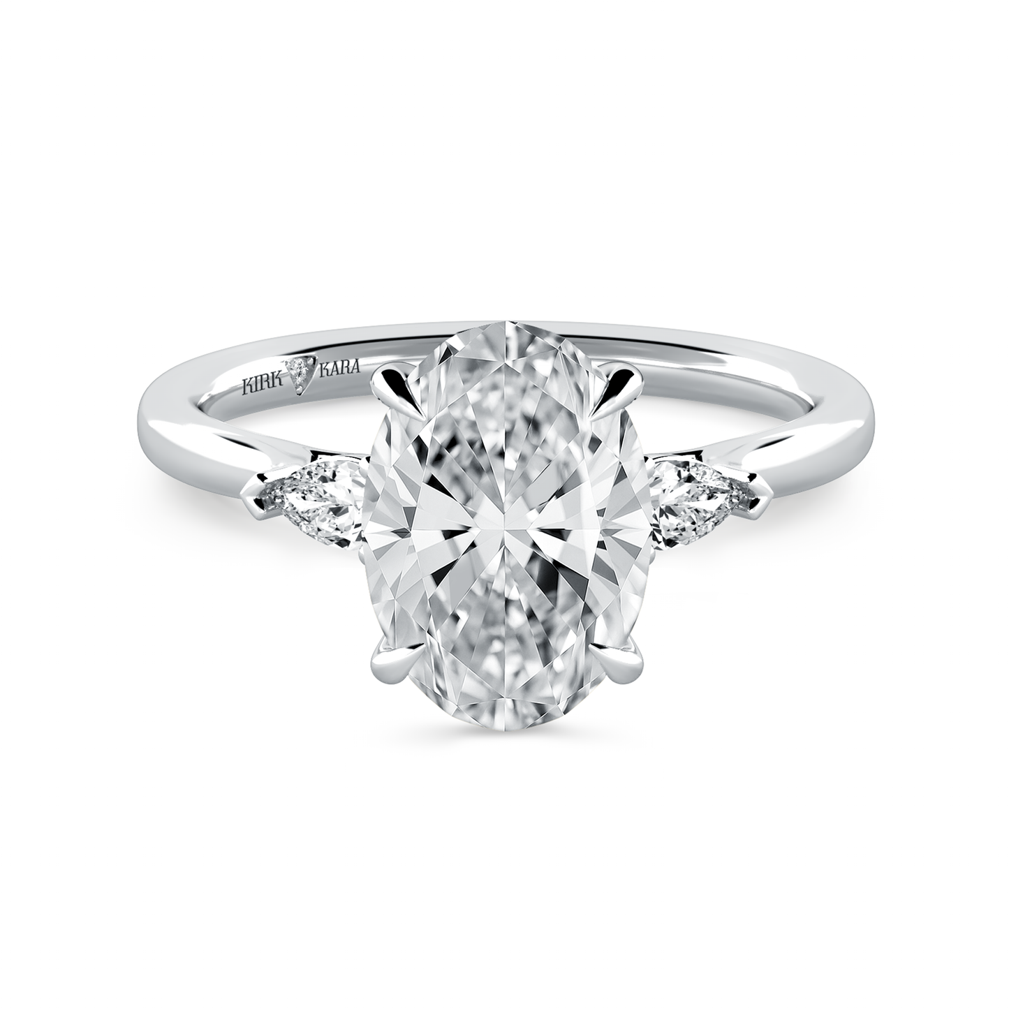 Preset Three Stone Oval Lab Diamond Engagement Ring - Center Diamond Included