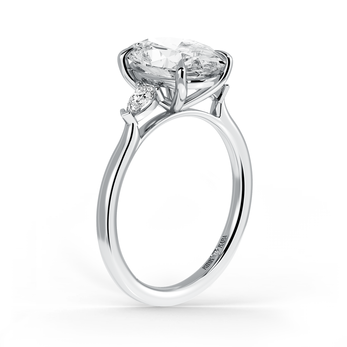 Preset Three Stone Oval Lab Diamond Engagement Ring - Center Diamond Included