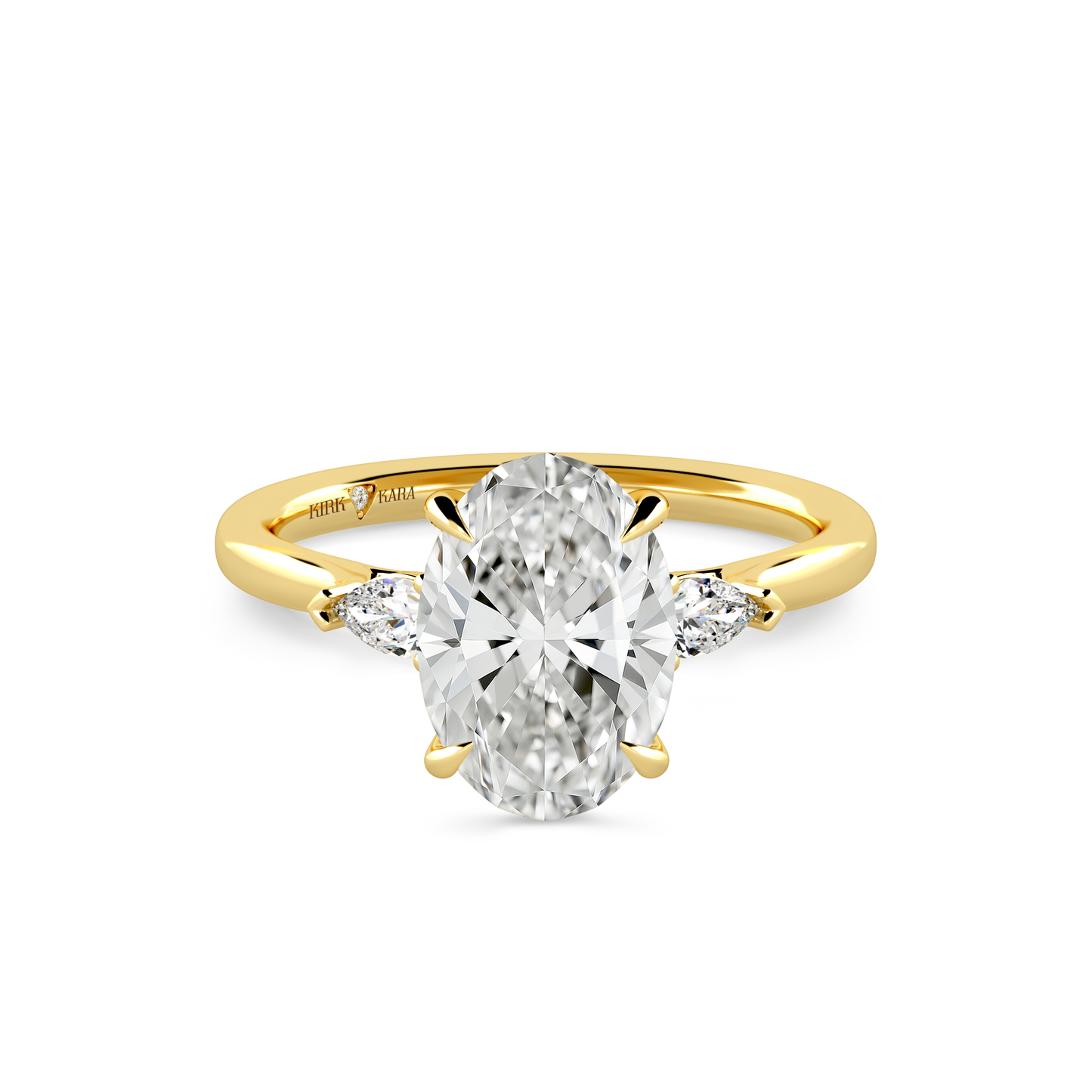 Preset Three Stone Oval Lab Diamond Engagement Ring - Center Diamond Included