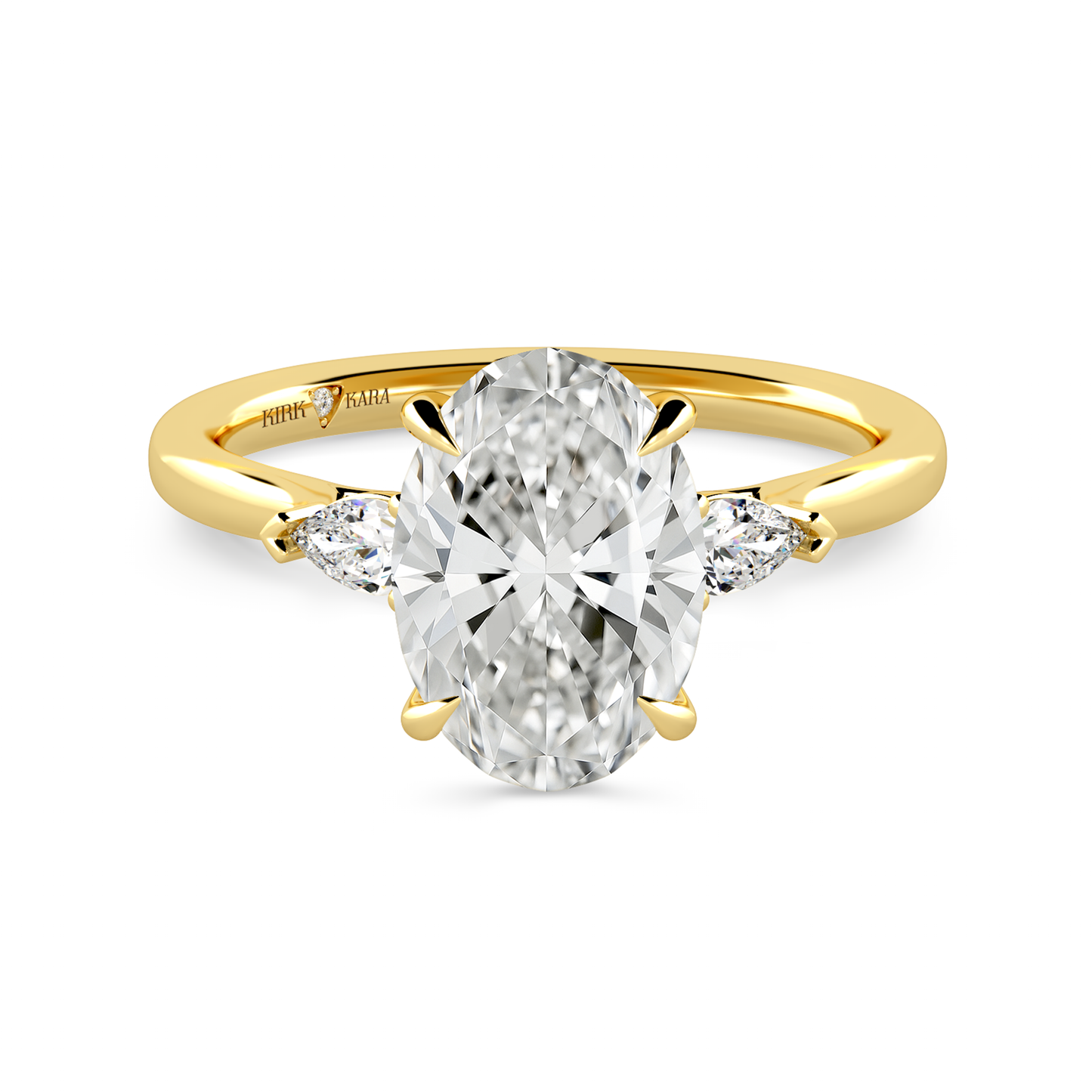 Preset Three Stone Oval Lab Diamond Engagement Ring - Center Diamond Included