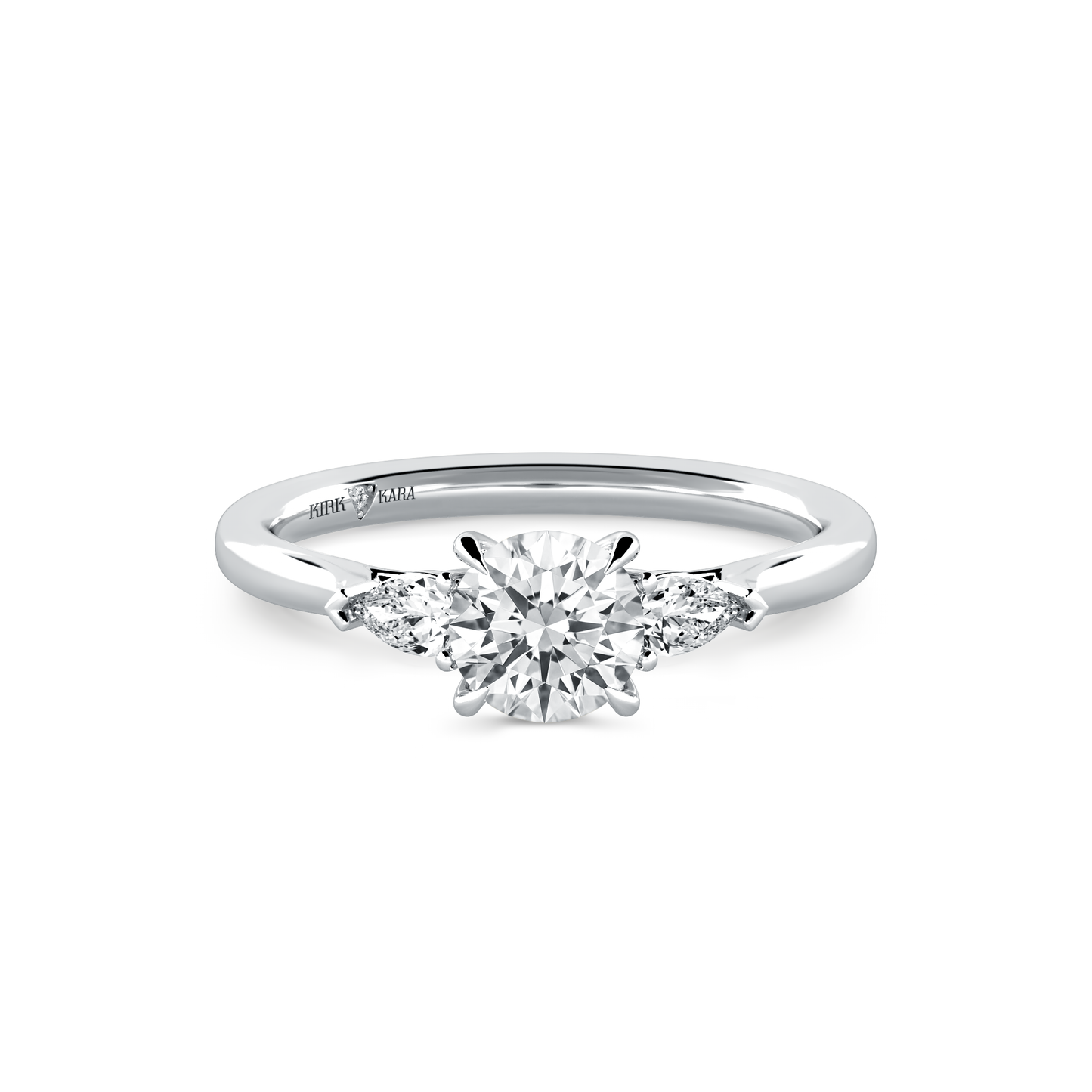 Preset Three Stone Round Lab Diamond Engagement Ring - Center Diamond Included