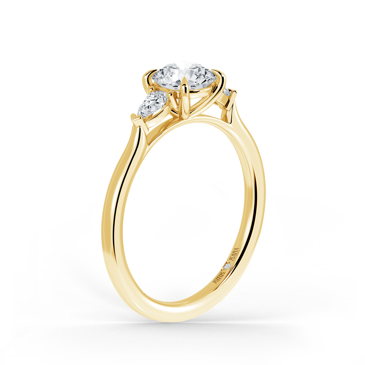 Preset Three Stone Round Lab Diamond Engagement Ring - Center Diamond Included