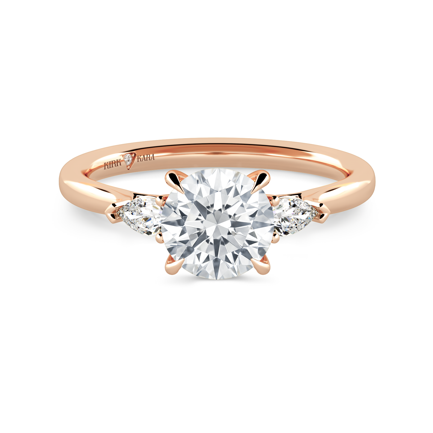 Preset Three Stone Round Lab Diamond Engagement Ring - Center Diamond Included
