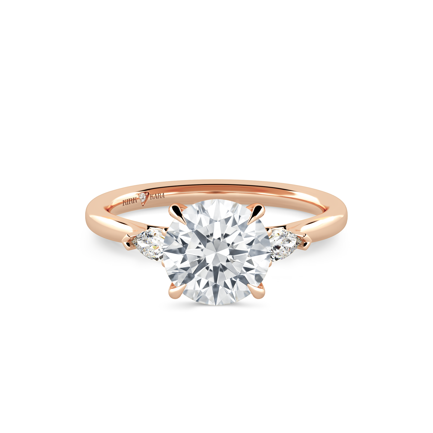 Preset Three Stone Round Lab Diamond Engagement Ring - Center Diamond Included