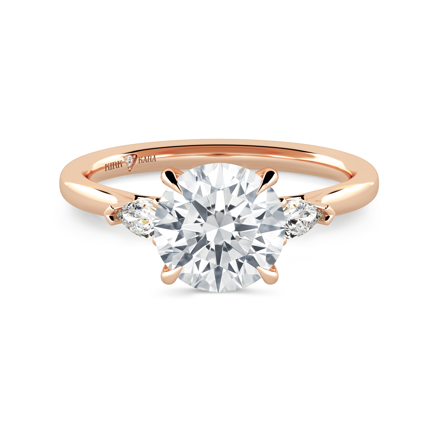 Preset Three Stone Round Lab Diamond Engagement Ring - Center Diamond Included