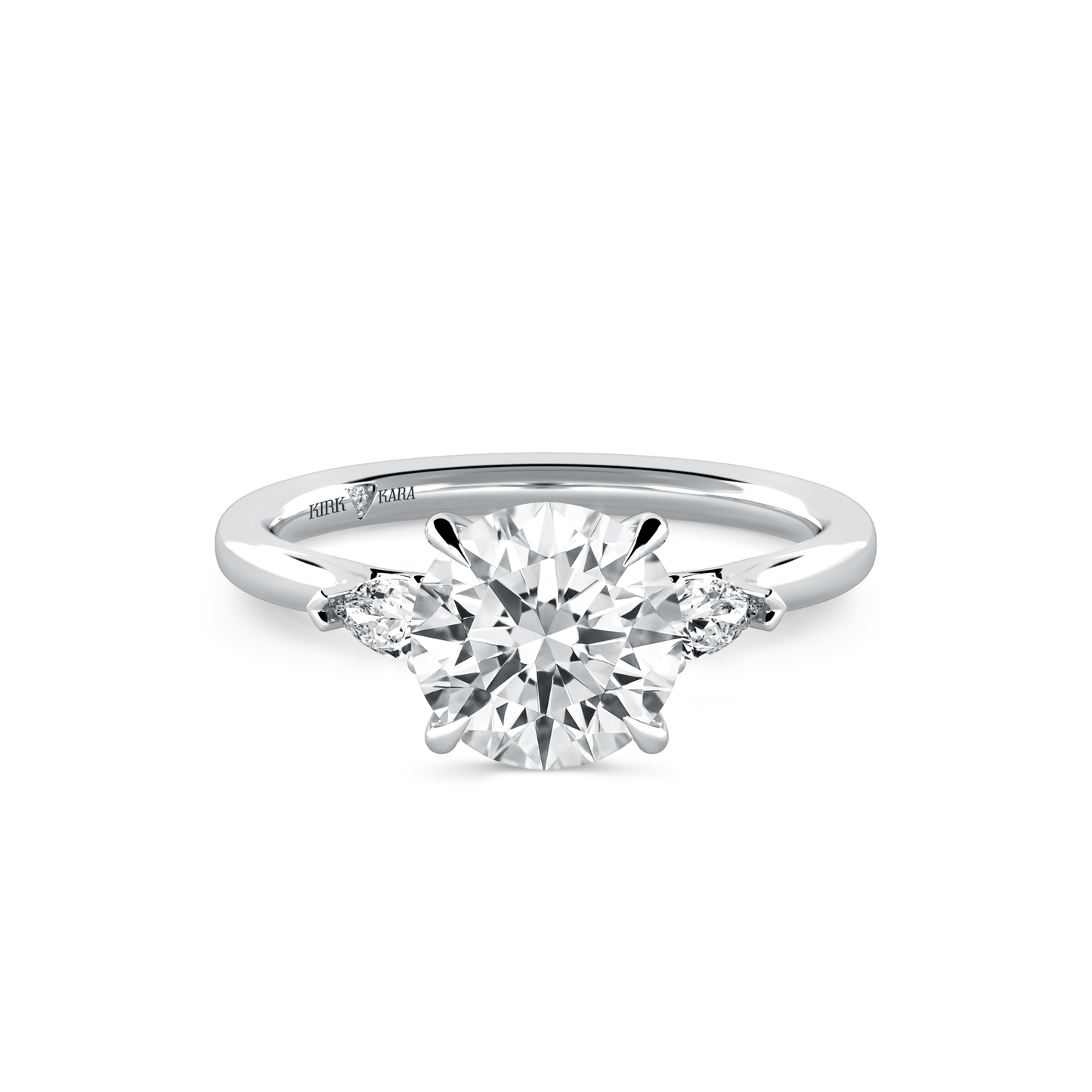 Preset Three Stone Round Lab Diamond Engagement Ring - Center Diamond Included