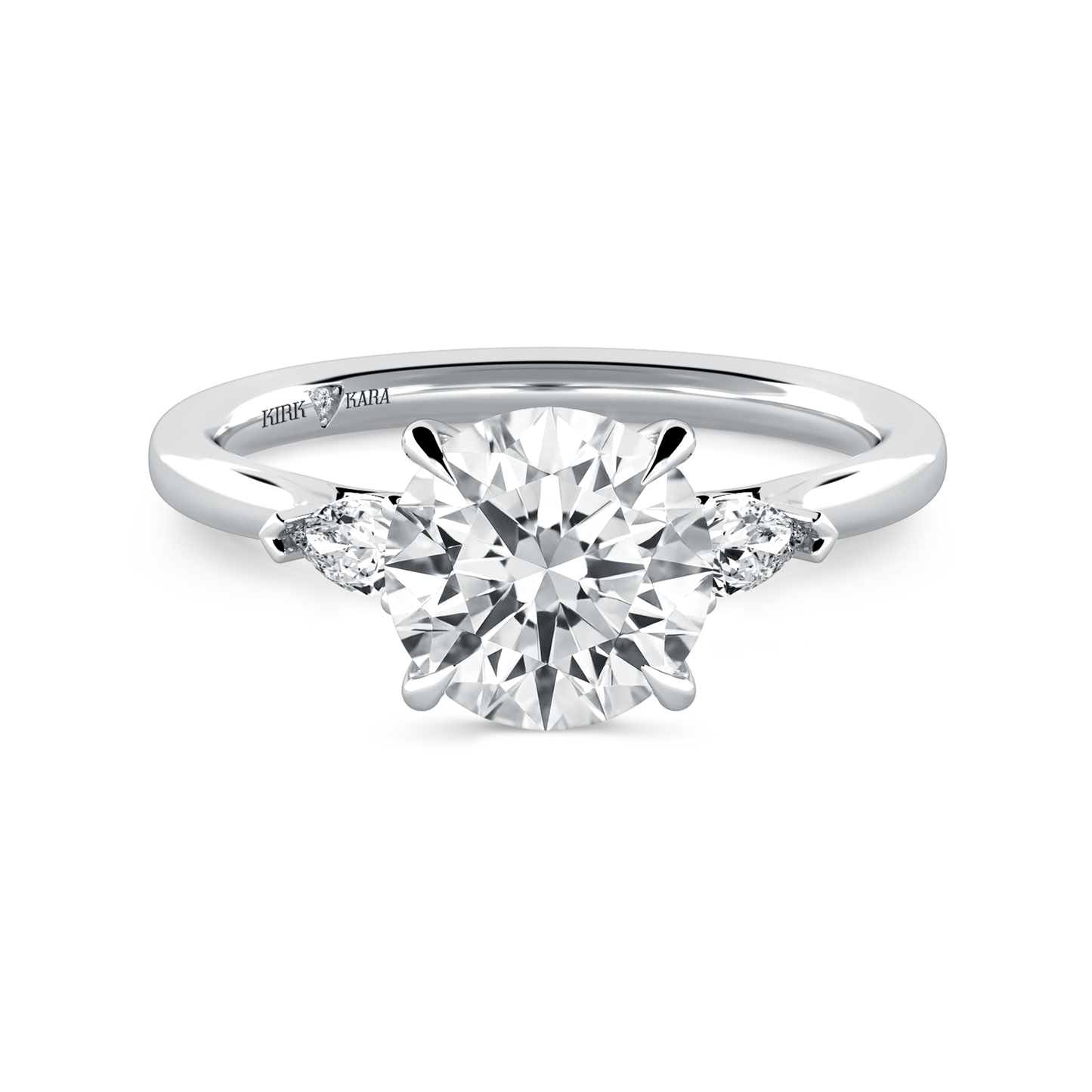 Preset Three Stone Round Lab Diamond Engagement Ring - Center Diamond Included