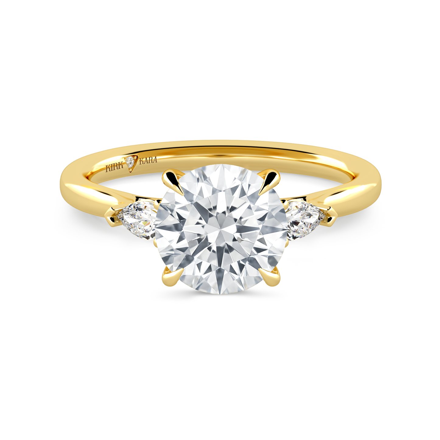 Preset Three Stone Round Lab Diamond Engagement Ring - Center Diamond Included