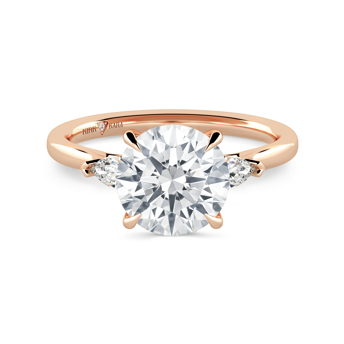 Preset Three Stone Round Lab Diamond Engagement Ring - Center Diamond Included