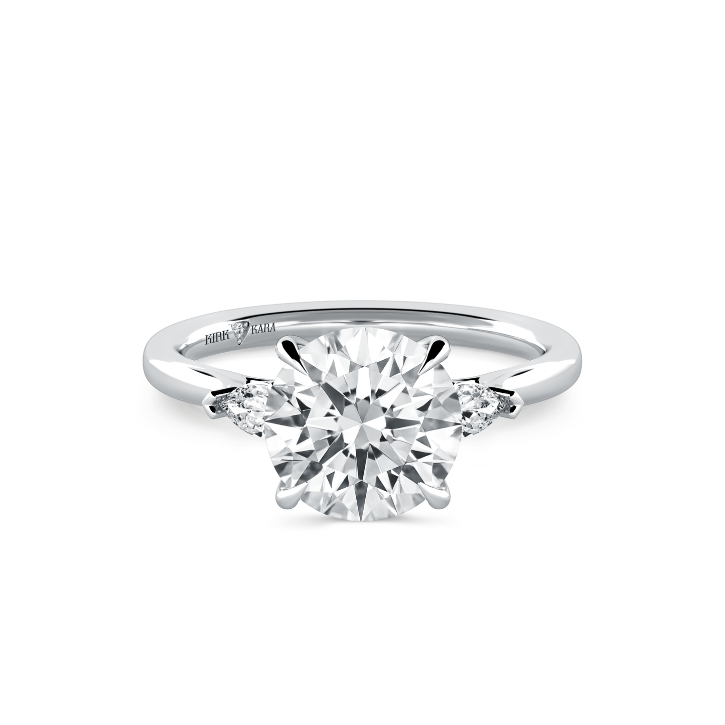 Preset Three Stone Round Lab Diamond Engagement Ring - Center Diamond Included