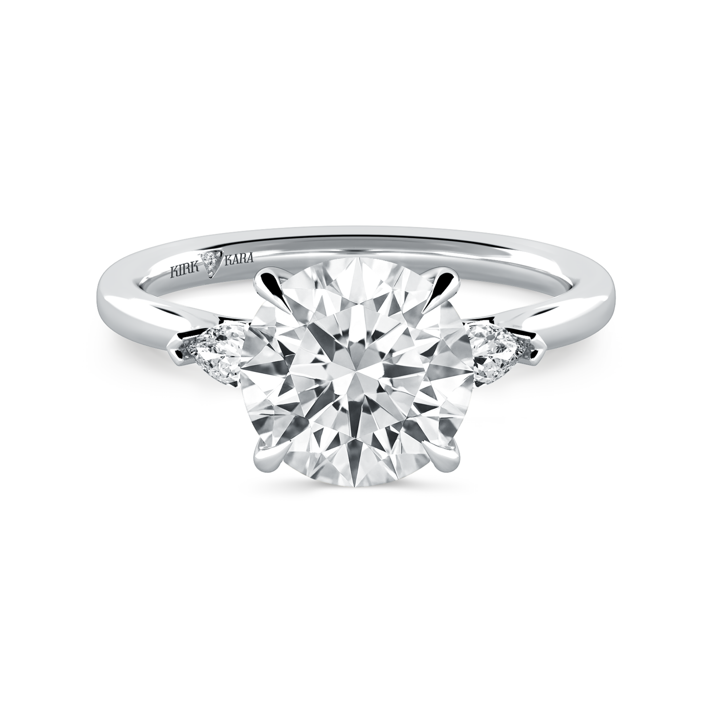 Preset Three Stone Round Lab Diamond Engagement Ring - Center Diamond Included