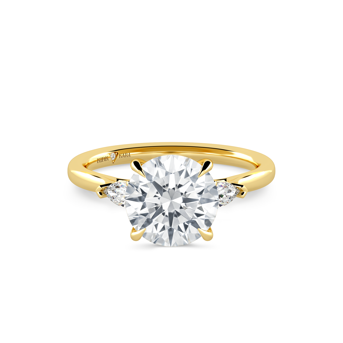 Preset Three Stone Round Lab Diamond Engagement Ring - Center Diamond Included