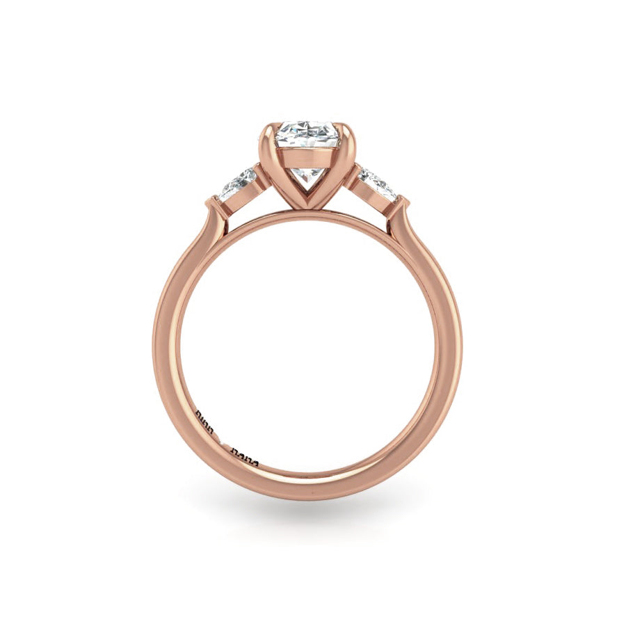 Preset Three Stone Oval Lab Diamond Engagement Ring