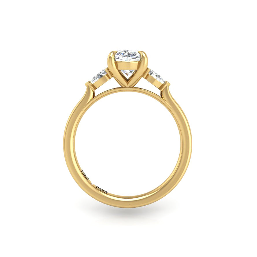 Preset Three Stone Oval Lab Diamond Engagement Ring