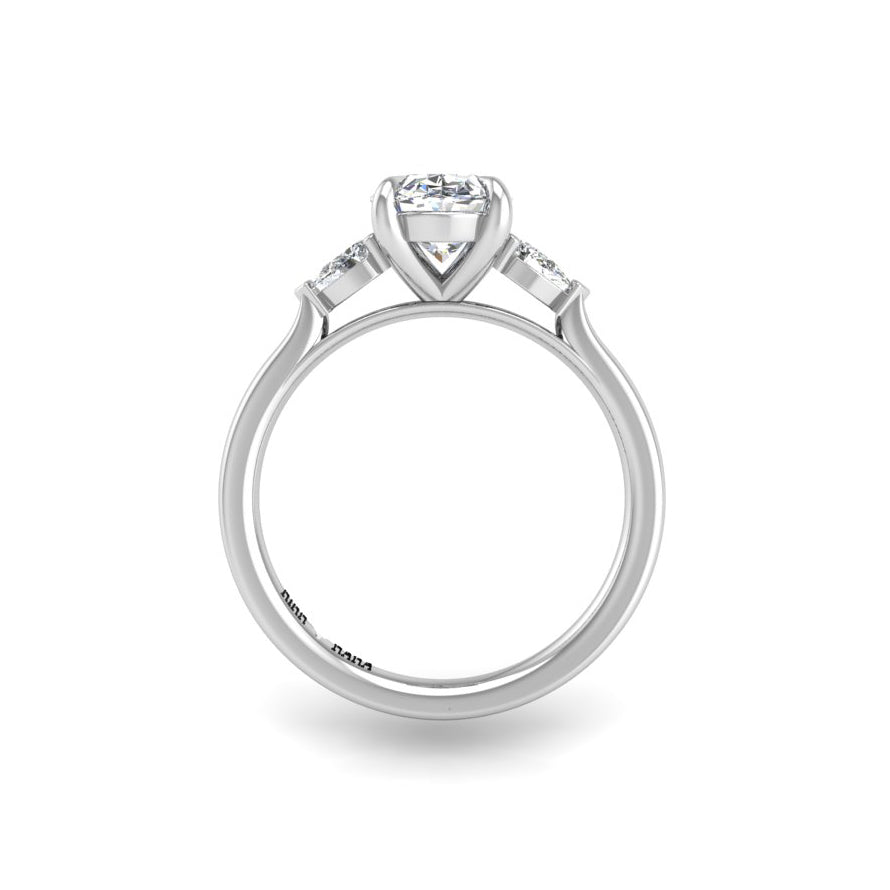 Preset Three Stone Oval Lab Diamond Engagement Ring