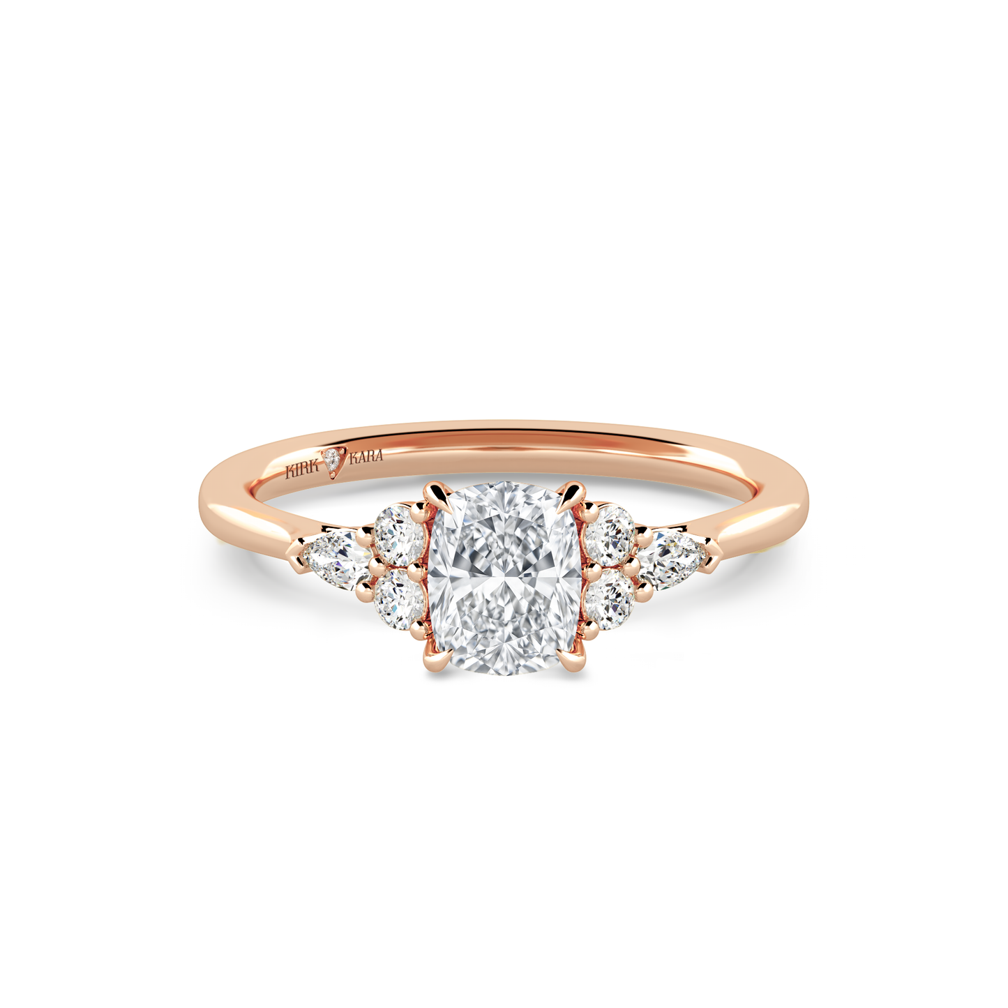 Preset Cluster Cushion Lab Diamond Engagement Ring - Center Diamond Included