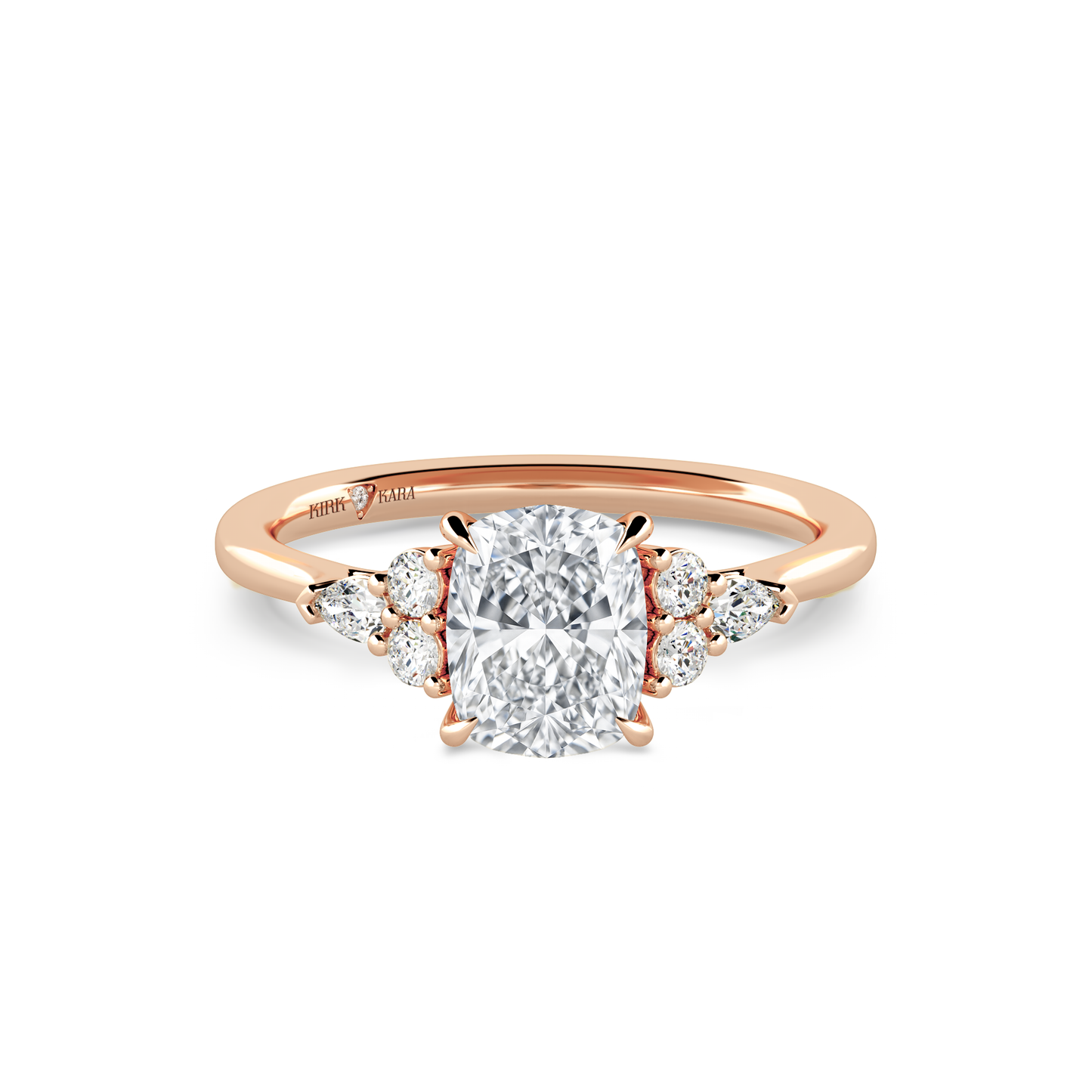 Preset Cluster Cushion Lab Diamond Engagement Ring - Center Diamond Included